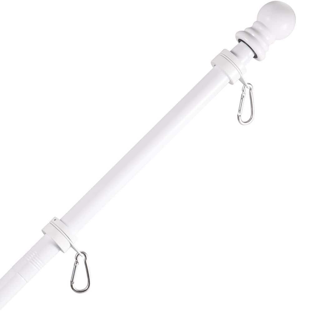 7.8 FT White Thickened 1 in. Adjustable Stainless Steel Flagpole Kit for 3x5 or 4x6 Flag Anti-Wrap Rings Holder price history on PriceWatchPro