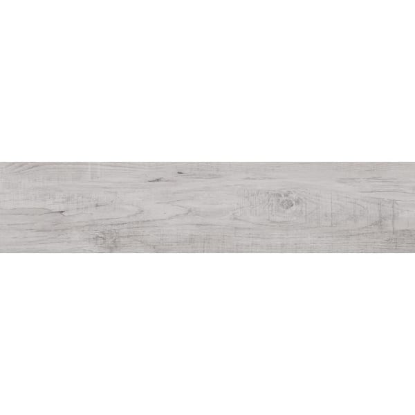 Sample of Safari Glacier White Matte 6 in. x 8 in. Porcelain Wood Look Floor and Wall Tile