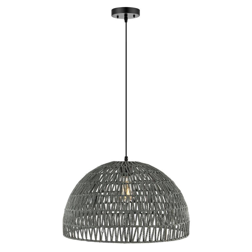 Campana 20" Grey-Black Bohemian Modern LED Pendant