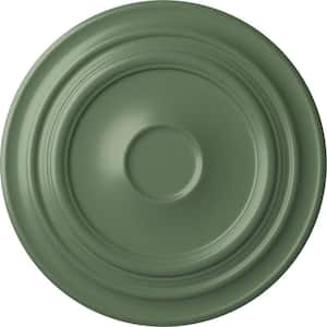 32-5/8" x 1-1/2" Giana Urethane Ceiling Medallion (Fits Canopies up to 7-7/8"), Hand-Painted Athenian Green