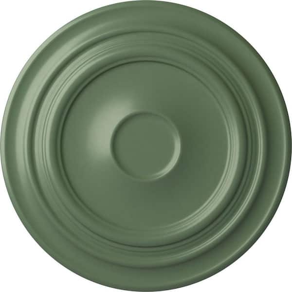 Ekena Millwork 32-5/8" x 1-1/2" Giana Urethane Ceiling Medallion (Fits Canopies up to 7-7/8"), Hand-Painted Athenian Green