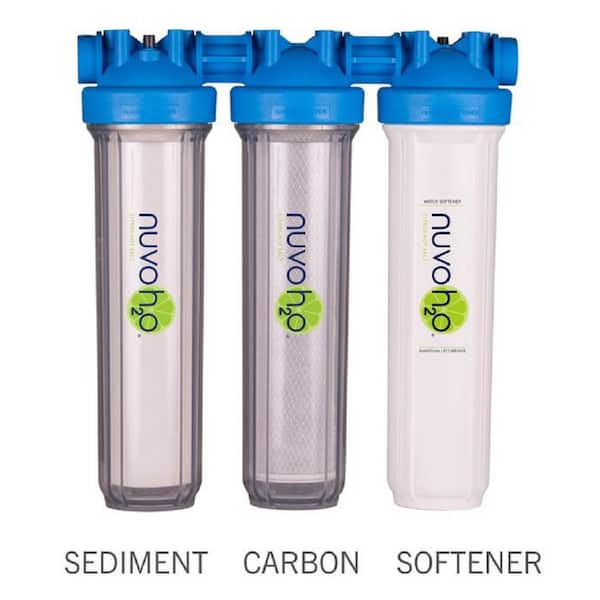 NuvoH2O Manor Trio Water Whole House Water Softener Plus Carbon and Iron Filtration System