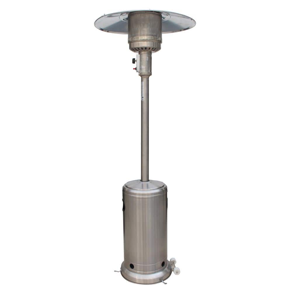 Outdoor 41,000 BTU Silver Steel Propane Heater with Wheels