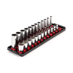 3/8 in. Drive 12-Point Socket Set with Rails (8 mm-19 mm) (24-Piece)