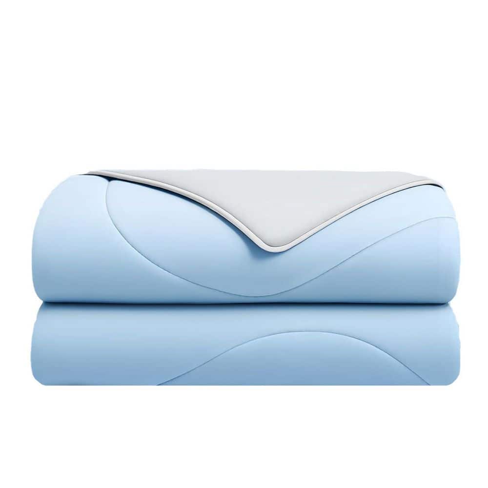 Afoxsos Light Blue Cooling Comforter Queen Size, Lightweight and