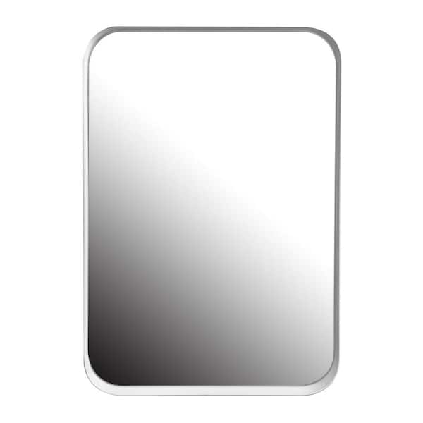 Anky 16 in. W x 4.5 in. D x 24 in. H Metal Bathroom Storage Rectangular Medicine Wall Cabinet with Mirror in White