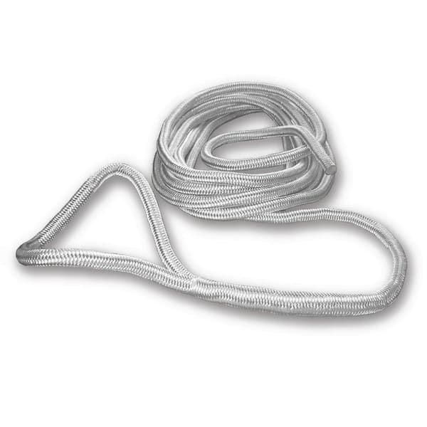 Multinautic 3/8 in. x 15 ft. Double Braided Pre-Spliced Dock Line, White
