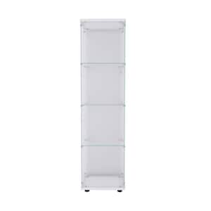 65in. White Wood 3 Shelf Standard Bookcase