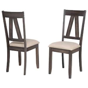 SignatureHome Brown Wood Material Rectangle Shape Dinette Dining Room Side Chairs (Set Of Two) Size:18"W x 22"L x 38"H