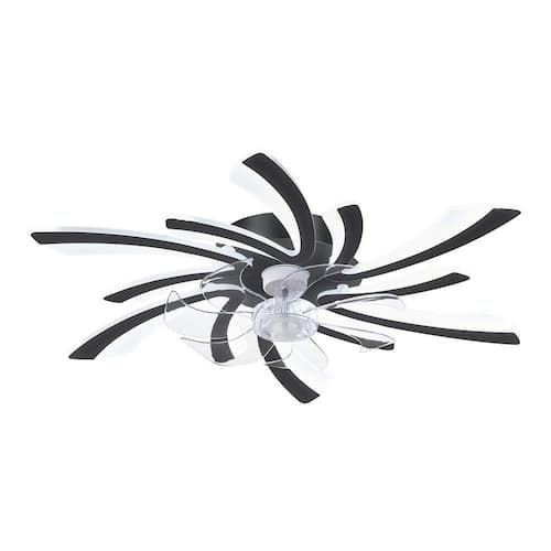 31 in. Smart Indoor Black Ceiling Fan with Integrated LED with Remote Control Ceiling Fans