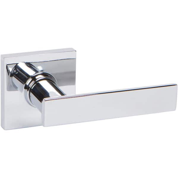 DELANEY HARDWARE HK Series Contemporary Style Polished Chrome Square Straight with Square Back Plate Single Dummy Door Lever