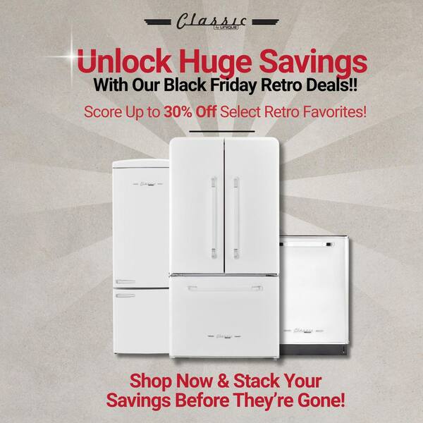 Classic Retro 23.8 in 11.7 cu. ft. Frost Free Retro Bottom Freezer Refrigerator in Matte Black, ENERGY STAR