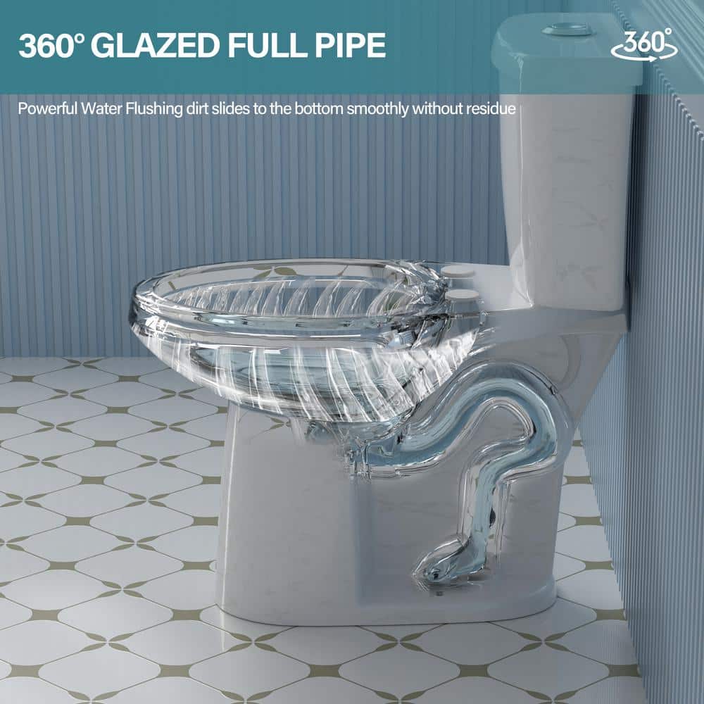 19 in. White Vitreous China Dual Flush Elongated Toilet