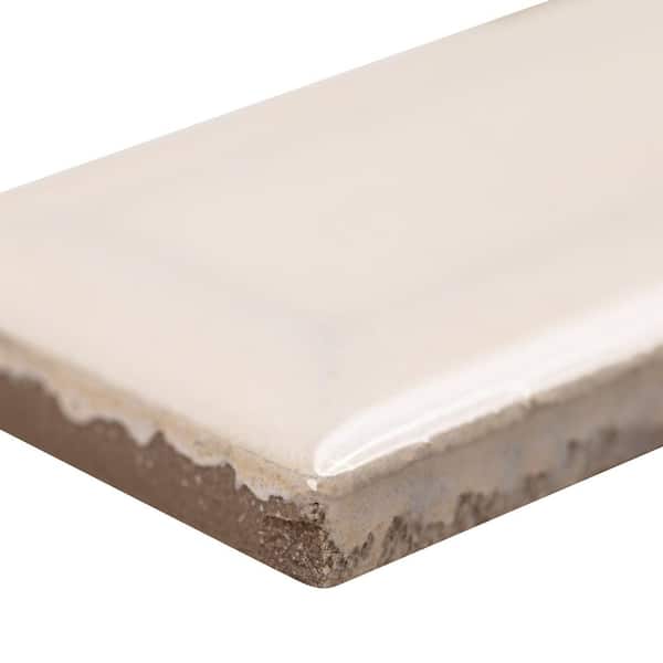 MSI Antique White Beveled 12 in. x 12 in. Glossy Ceramic Patterned