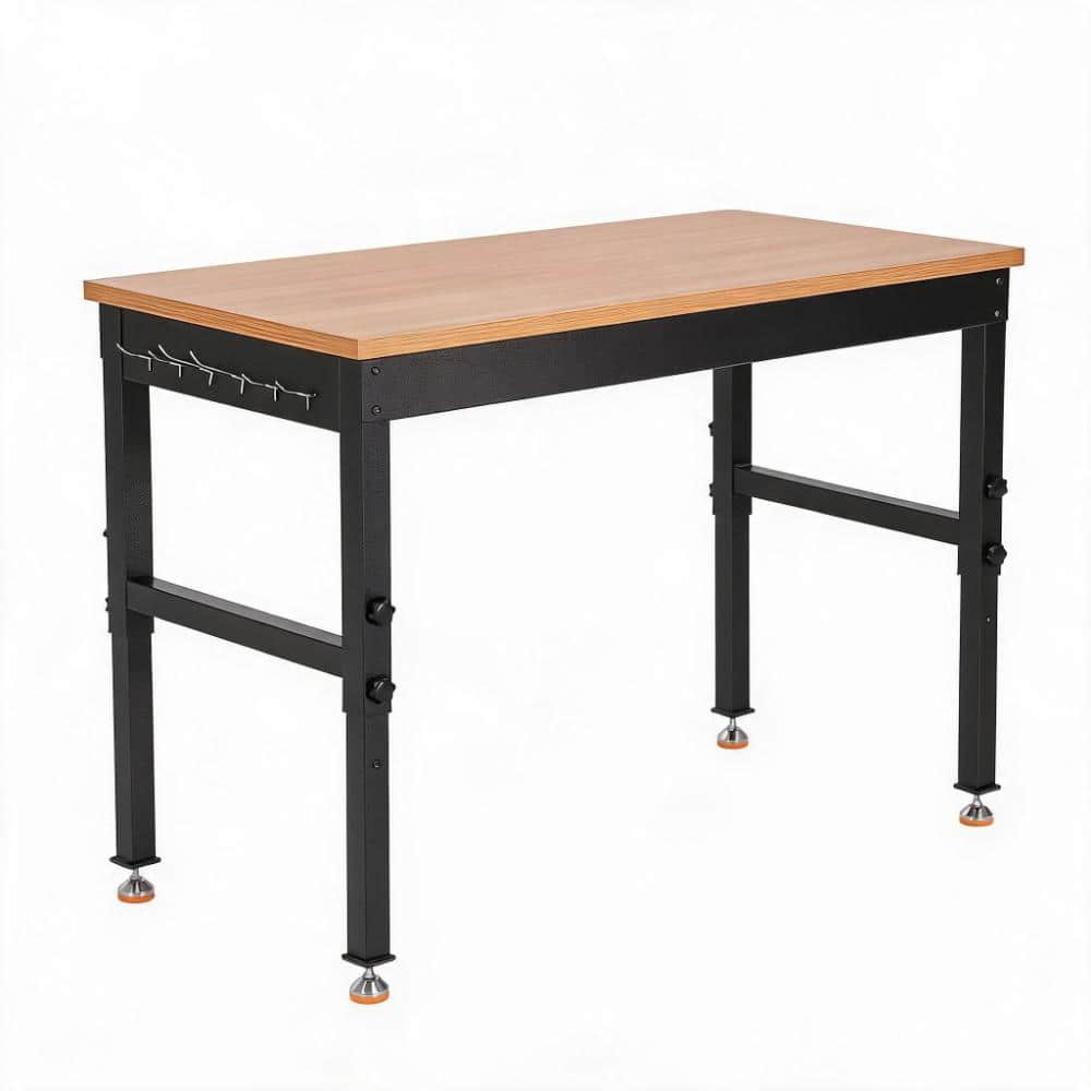 Heavy-Duty Adjustable Height 48*24 in.Workbench with Power Outlets,Rubberwood Top,Steel Frame price history on PriceWatchPro