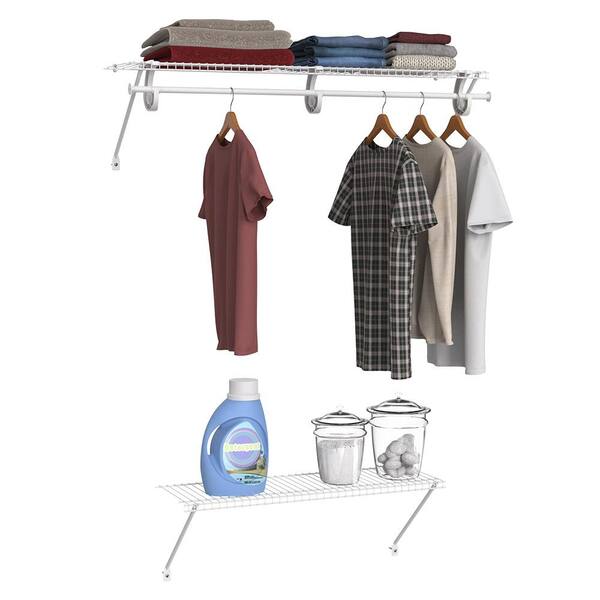 ClosetMaid SuperSlide 12x48 Inch White Wire Wall Shelves – 6 Pack