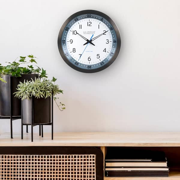 Time zone clocks. Modern wall round clock face, time zones day and