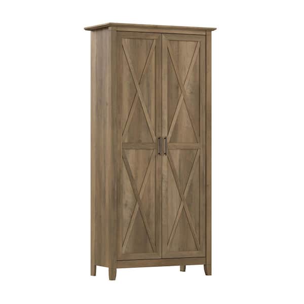 Bush Furniture Key West Reclaimed Pine 65.98 in. Accent Storage Cabinet with Doors and Shelves