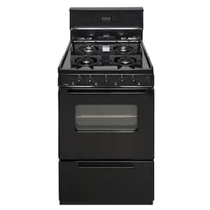 24 in. 2.97 cu. ft. Gas Range in Black