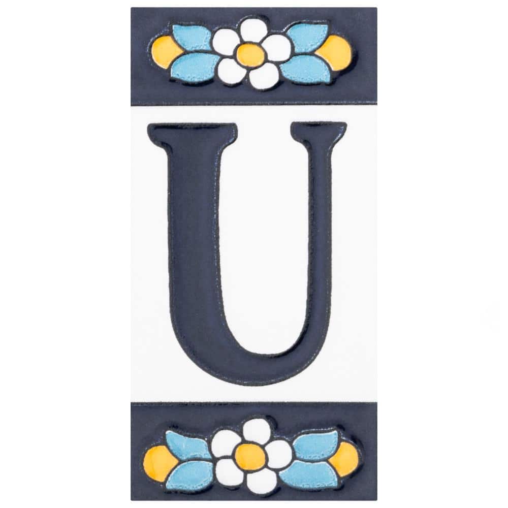 Sevillano Flora Address Letters U 2-1/8 in. x 4-3/8 in. Ceramic Wall Tile (0.07 sq. ft./Each) price history on PriceWatchPro
