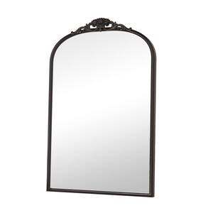30 in. H x 20 in. W Medium Frame Arched Metal Black Antiqued Classic Accent Mirror Bathroom Vanity Mirror