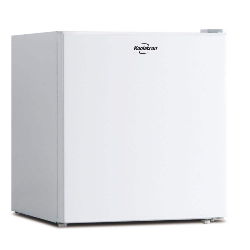 Koolatron Ultra Compact 17.80 in. 1.7 cu.ft. Retro Mini Refrigerator in White with Built-In Freezer and Reversible Door