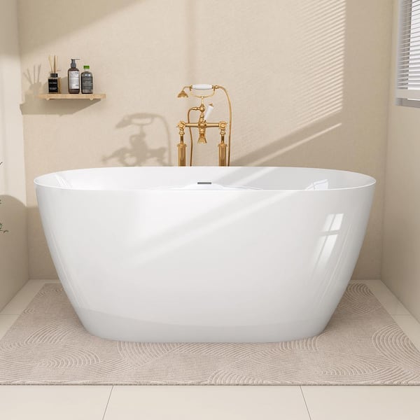 Zeafive Zey 51 in. x 27.5 in. Acrylic Free Standing Bath Tub