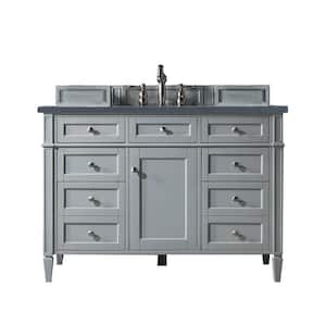 Brittany 48 in. W x 23.5 in.D x 34 in. H Single Bath Vanity in Urban Gray with Quartz Top in Charcoal Soapstone