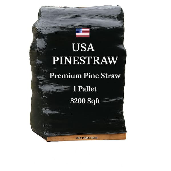 Premium Long Needle Bulk Pine Straw Mulch, 100% Organic, 3200 sq. ft. Coverage, Natural Weed Control, Moisture Retention