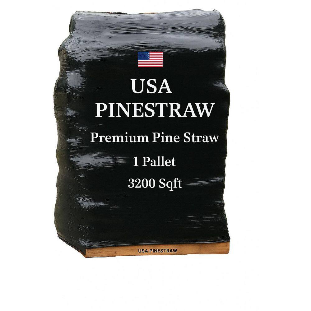 Long Needle Pine Straw Bulk Mulch Pallet with 3200 Sq.Ft. Coverage