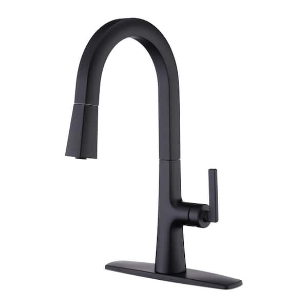 Ultra Faucets Ardua Single-Handle Pull-Down Sprayer Kitchen Faucet with Accessories in Rust and Spot Resist in Matte Black