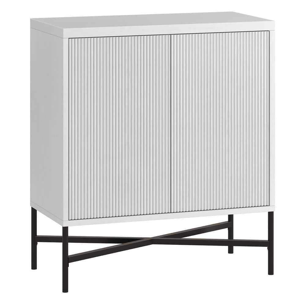 Brighton Compact White 28" Office Accent Cabinet with Adjustable Shelf