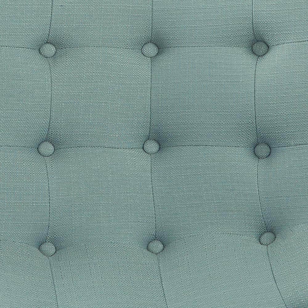 Mid-Century Modern Sea Blue Tufted Accent Chair with Coffee Legs