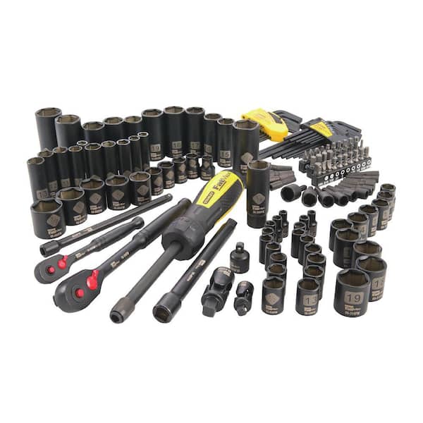 Stanley FATMAX Depot - Tool The Drive Chrome Black in. in. and 1/4 (141-Piece) Set FMMT71663 Home 3/8 Mechanics