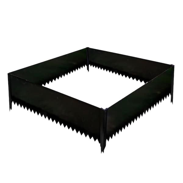 14 in. Tall X 48 in. X 48 in. Black Powder Coat Painted Steel Metal Raised Garden Bed Kit for Flowers/Vegetables/Herbs