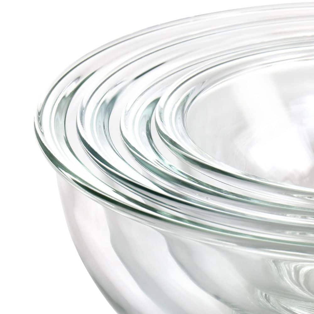 Clear Borosilicate Glass Nesting Bowl Set, 4 Pieces