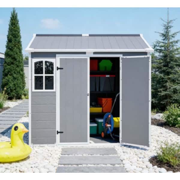 8 ft. W x 6 ft. D All-Weather Outdoor Metal Shed Lockable Storage