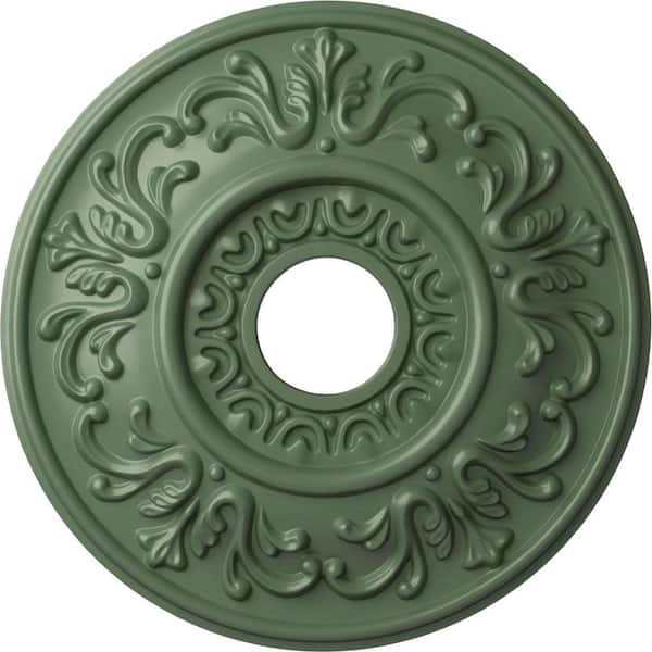 Ekena Millwork 1" x 18" x 18" Polyurethane Valletta Ceiling, Hand-Painted Athenian Green
