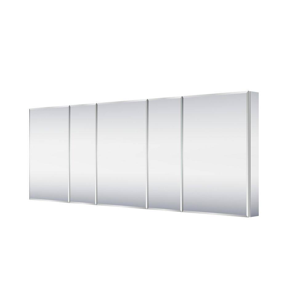 84 in. W x 30 in. H Rectangular Bevel Medicine Cabinet with Mirror in Silver with Adjustable Shelves, Soft-Close, Combo price history on PriceWatchPro