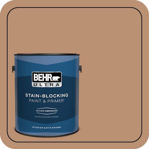 BEHR ULTRA 1 gal. #S230-5 Sugar Maple Extra Durable Satin Enamel Interior Paint & Primer