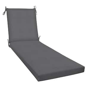 Outdoor Chaise Lounge Chair Cushion Heathered Solid Dark Grey