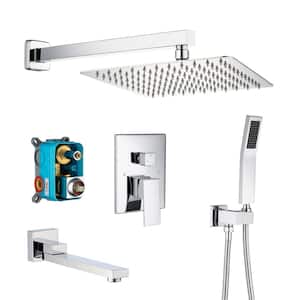 Single Handle 1-Spray Tub and Shower Faucet 1.41 GPM in Chrome Finish Valve Included
