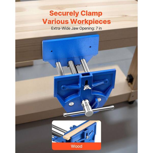 SKYSHALO Woodworking Vise, 7 in. Jaw Width, Quick Release Wood