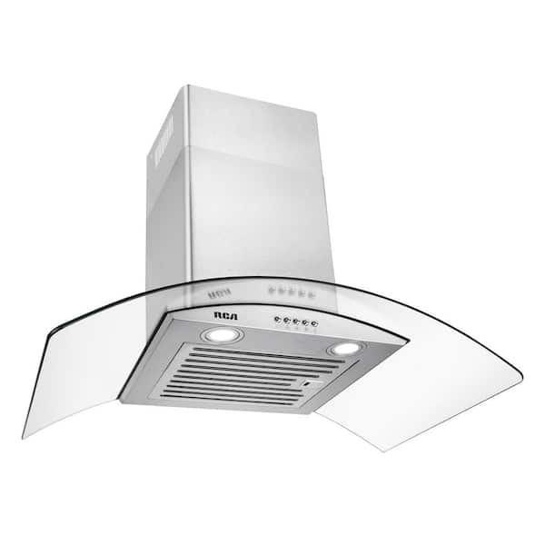 30 in. Regency Collection 400 CFM Ducted Glass Canopy Wall Mount Range Hood, Push Buttons, LEDs, Stainless Steel