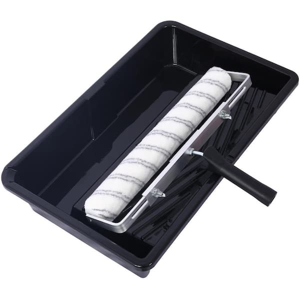 Rubber Paint Roller Tray/Applicator Kit, 1 Aluminum Alloy Roller Frame, 1 18 in. Paint Tray, 3 Pcs 18 in. Roller Cover