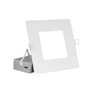 RELS Square 6 in. White Selectable IC-Rated Integrated LED Recessed Downlight Trim Kit