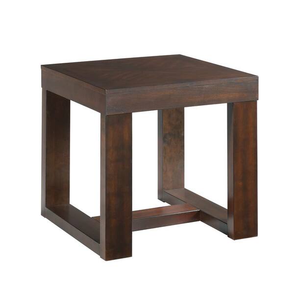 Picket House Furnishings Drew 24 in. W Square End Table in Cherry Veneer