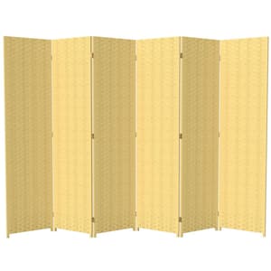 6 ft. Dark Beige 6-Panel Room Divider