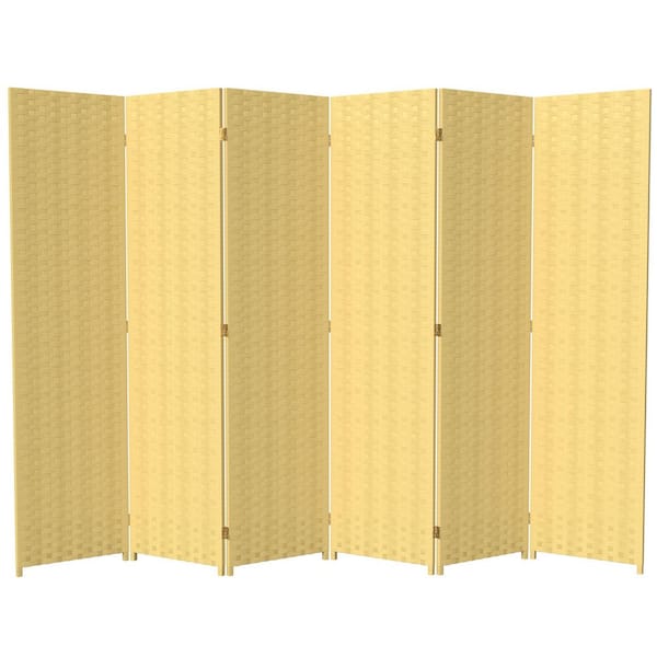 Oriental Furniture 6 ft. Dark Beige 6-Panel Room Divider