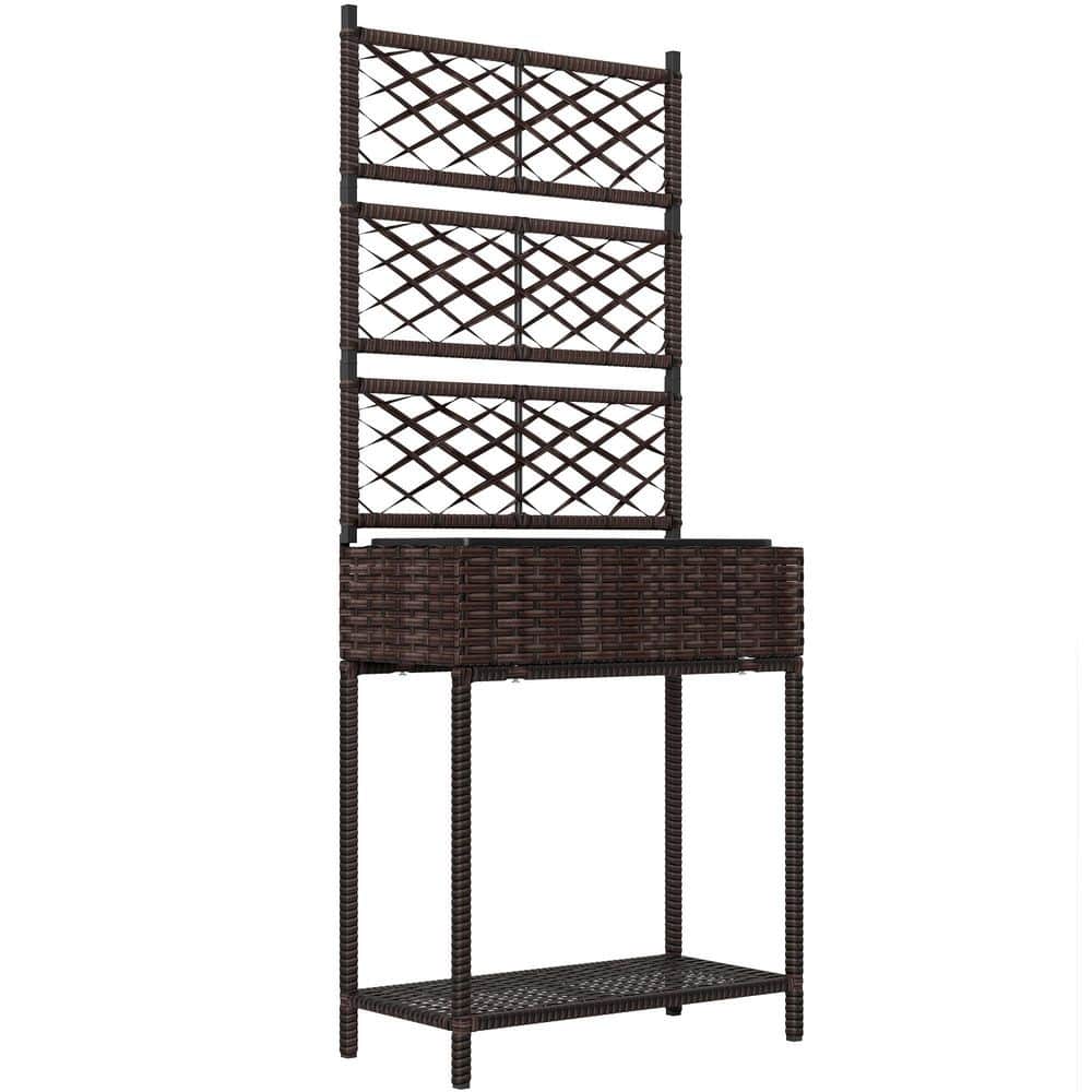 18.5 in.  x 7.1 in.  x 5.1 in.  Steel Raised Bed Planter with Trellis for C